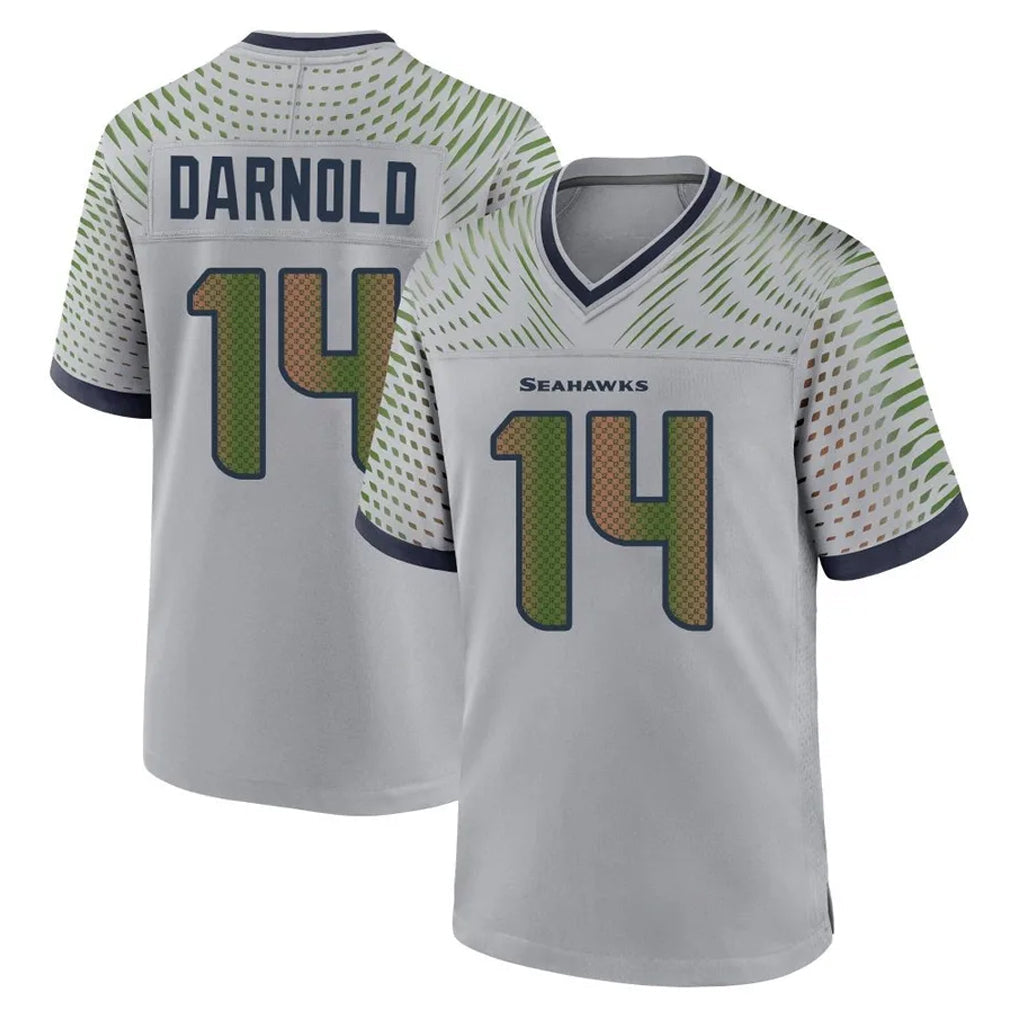 Kooe S.Seahawks #14 Sam Darnold Player Grey 2025 Rivalries Collection Home Game Stitched Jerseys