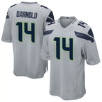 Kooe S.Seahawks #14 Sam Darnold Player Grey Game Football Jerseys