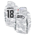 Kooe S.Seahawks #18 Elijah Arroyo Player Arctic Camo Limited Salute to Service Pullover Hoodies Game Stitched Jerseys