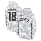 Kooe S.Seahawks #18 Elijah Arroyo Player Arctic Camo Limited Salute to Service Pullover Hoodies Game Stitched Jerseys