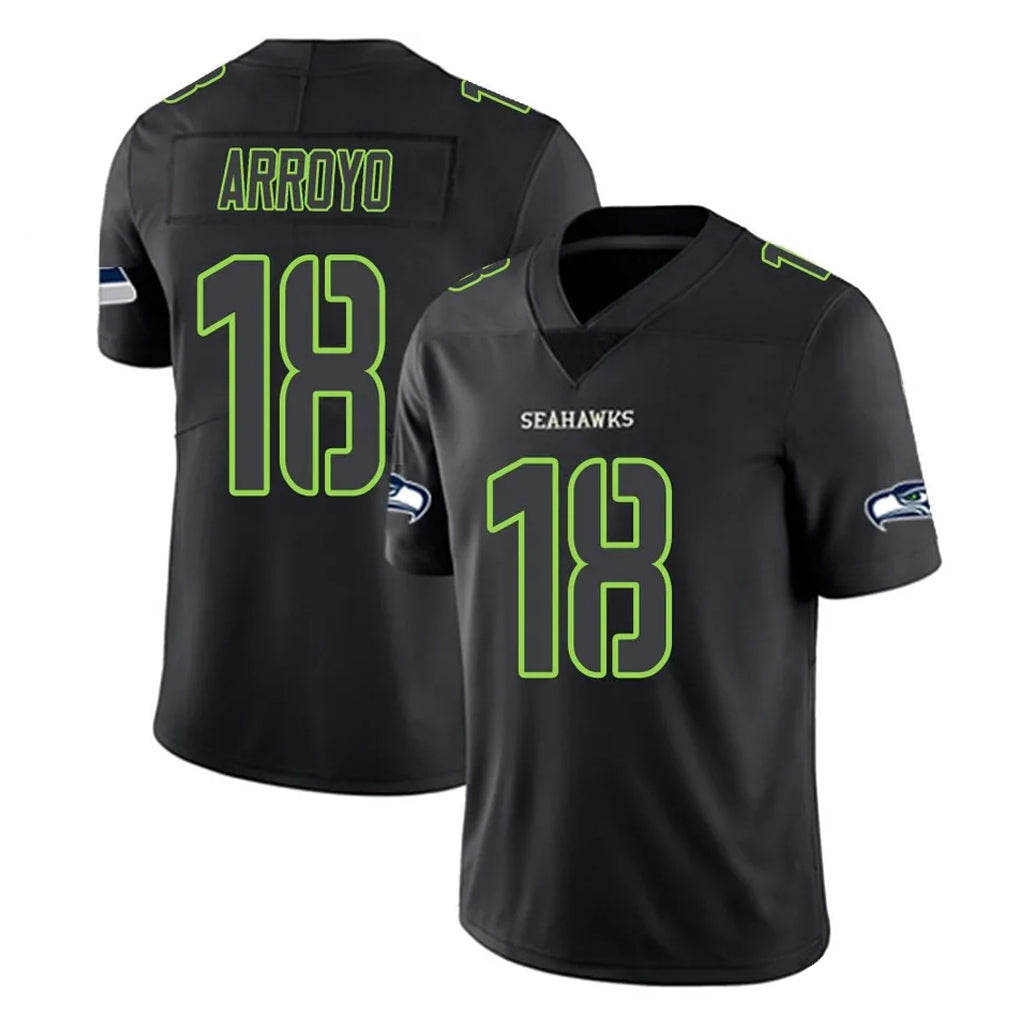 Kooe S.Seahawks #18 Elijah Arroyo Player Black Impact Limited Home Game Stitched Jerseys