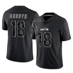 Kooe S.Seahawks #18 Elijah Arroyo Player Black Limited Reflective Home Game Stitched Jerseys