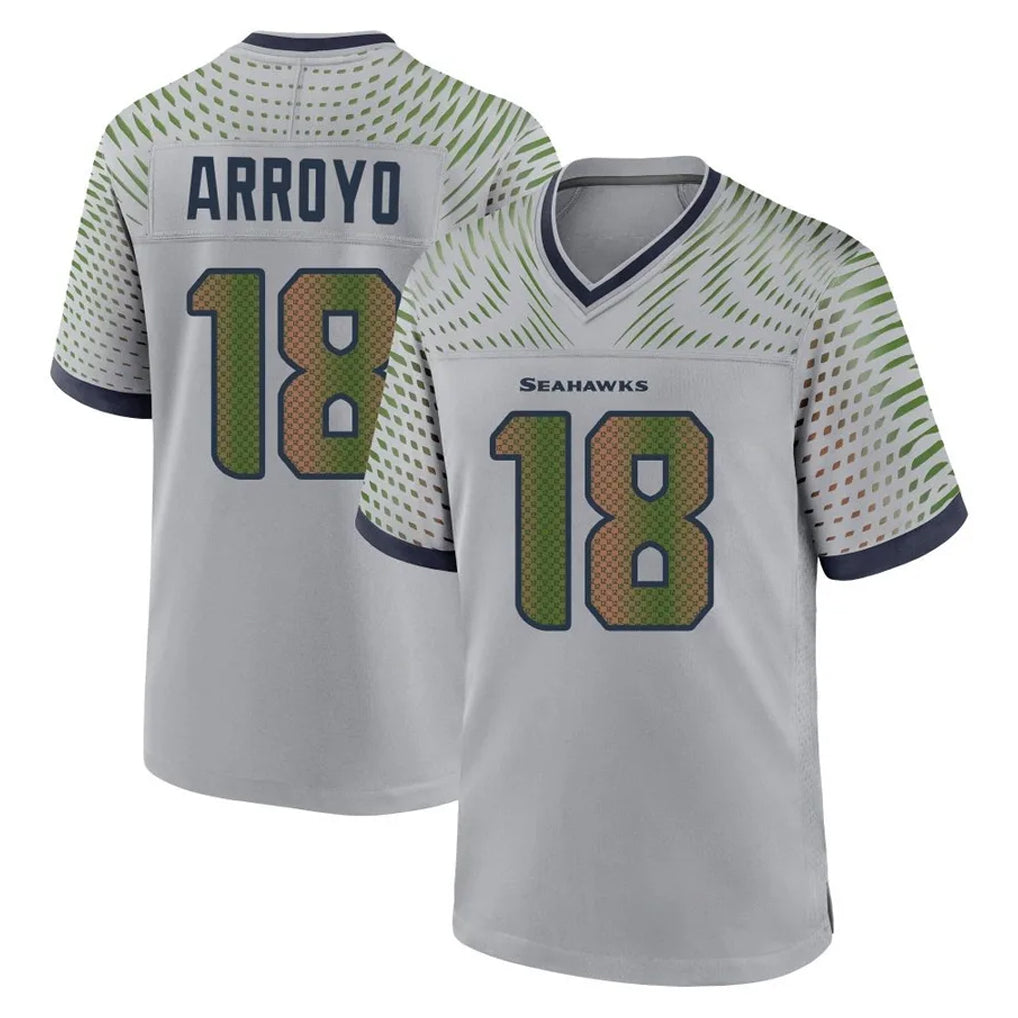 Kooe S.Seahawks #18 Elijah Arroyo Player Grey 2025 Rivalries Collection Home Game Stitched Jerseys