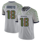 Kooe S.Seahawks #18 Elijah Arroyo Player Grey Limited 2025 Rivalries Collection Home Game Stitched Jerseys