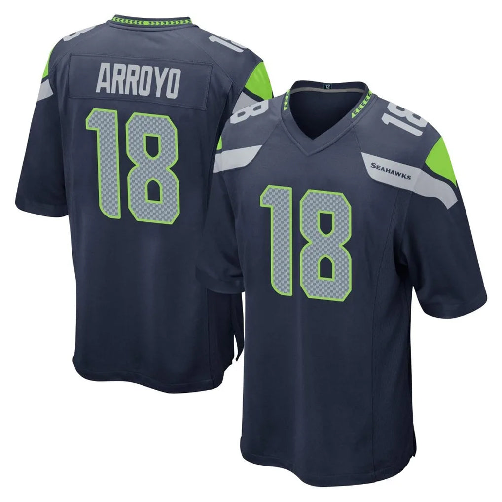 Kooe S.Seahawks #18 Elijah Arroyo Player Navy Home Game Stitched Jerseys