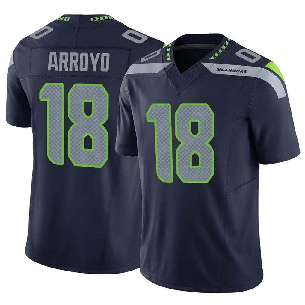 Kooe S.Seahawks #18 Elijah Arroyo Player Navy Limited Vapor F.U.S.E. Home Game Stitched Jerseys