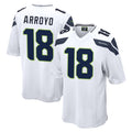 Kooe S.Seahawks #18 Elijah Arroyo Player White Home Game Stitched Jerseys