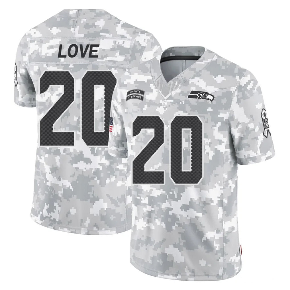Kooe S.Seahawks #20 Julian Love Player Arctic Camo Limited Salute To Service Home Game Stitched Jerseys