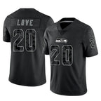 Kooe S.Seahawks #20 Julian Love Player Black Limited Reflective Home Game Stitched Jerseys