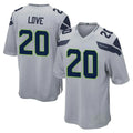 Kooe S.Seahawks #20 Julian Love Player Gray Home Game Stitched Jerseys