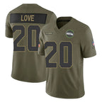 Kooe S.Seahawks #20 Julian Love Player Olive 2025 Salute To Service Limited Home Game Stitched Jerseys