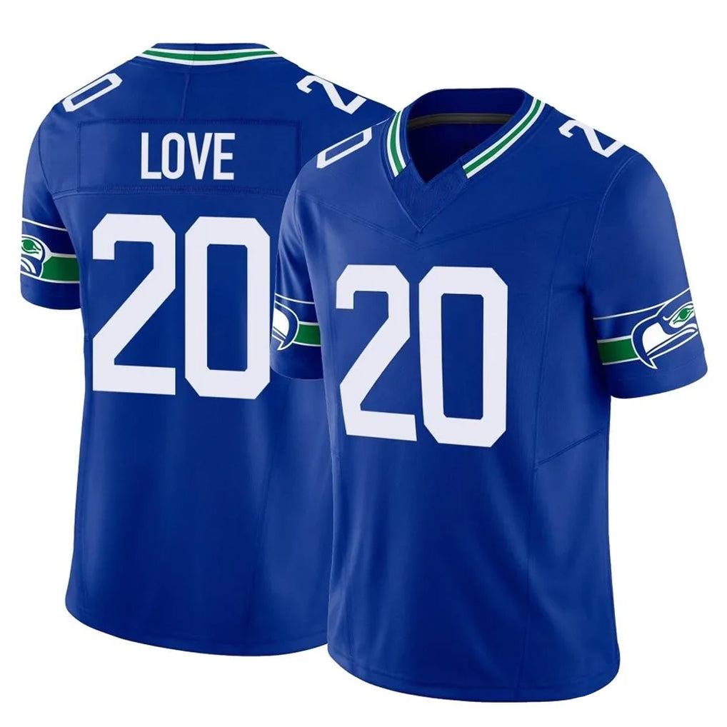 Kooe S.Seahawks #20 Julian Love Player Royal Limited Throwback Vapor F.U.S.E. Home Game Stitched Jerseys