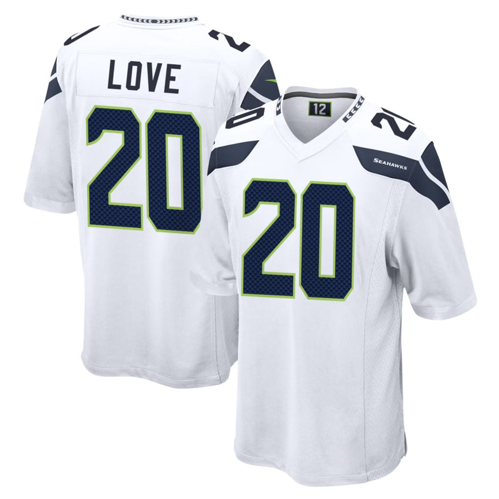 Kooe S.Seahawks #20 Julian Love Player White Home Game Stitched Jerseys