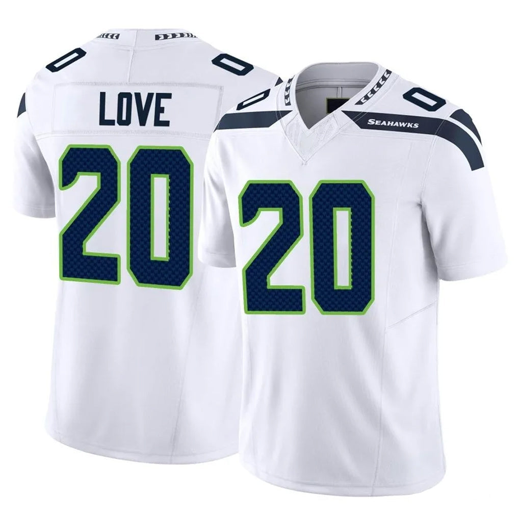 Kooe S.Seahawks #20 Julian Love Player White Limited Vapor F.U.S.E. Home Game Stitched Jerseys