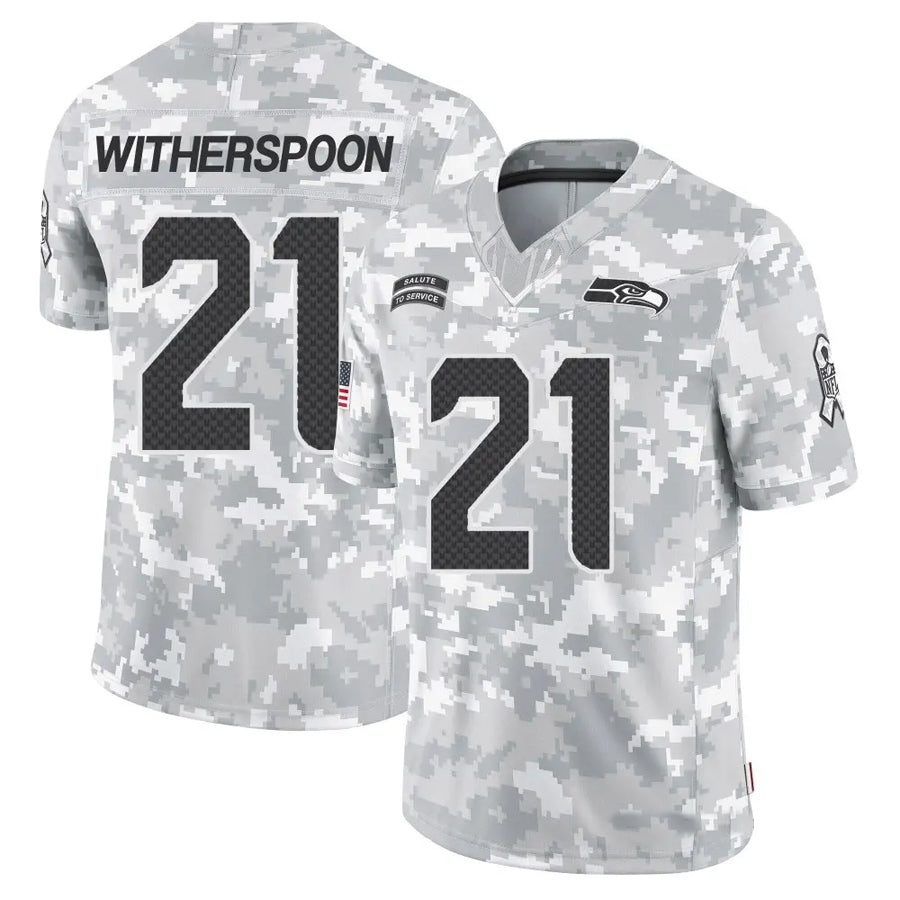 Kooe S.Seahawks #21 Devon Witherspoon Player Arctic Camo Salute to Service Limited Stitched Jerseys