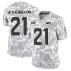 Kooe S.Seahawks #21 Devon Witherspoon Player Arctic Camo Salute to Service Limited Stitched Jerseys