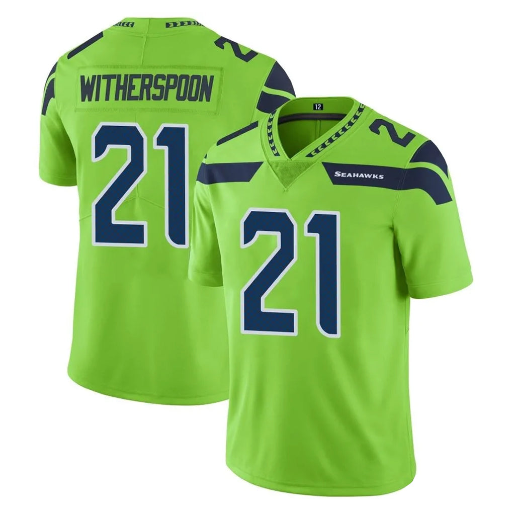 Kooe S.Seahawks #21 Devon Witherspoon Player Green Limited Color Rush Home Game Stitched Jerseys
