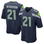 Kooe S.Seahawks #21 Devon Witherspoon Player Navy Home Game Stitched Jerseys