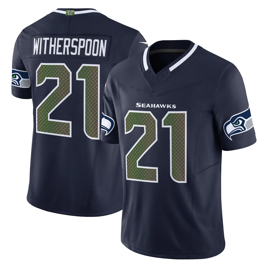 Kooe S.Seahawks #21 Devon Witherspoon Player Navy Rivalries Vapor Limited Home Game Stitched Jerseys