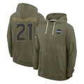Kooe S.Seahawks #21 Devon Witherspoon Player Olive Salute to Service Pullover Hoodies Limited Stitched Jerseys
