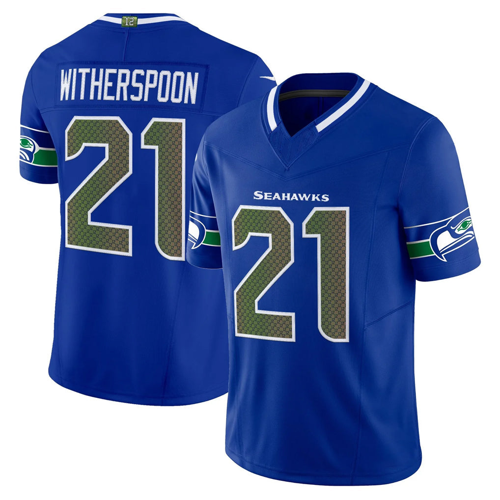 Kooe S.Seahawks #21 Devon Witherspoon Player Royal Rivalries Vapor Limited Home Game Stitched Jerseys