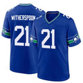 Kooe S.Seahawks #21 Devon Witherspoon Player Royal Throwback Home Game Stitched Jerseys