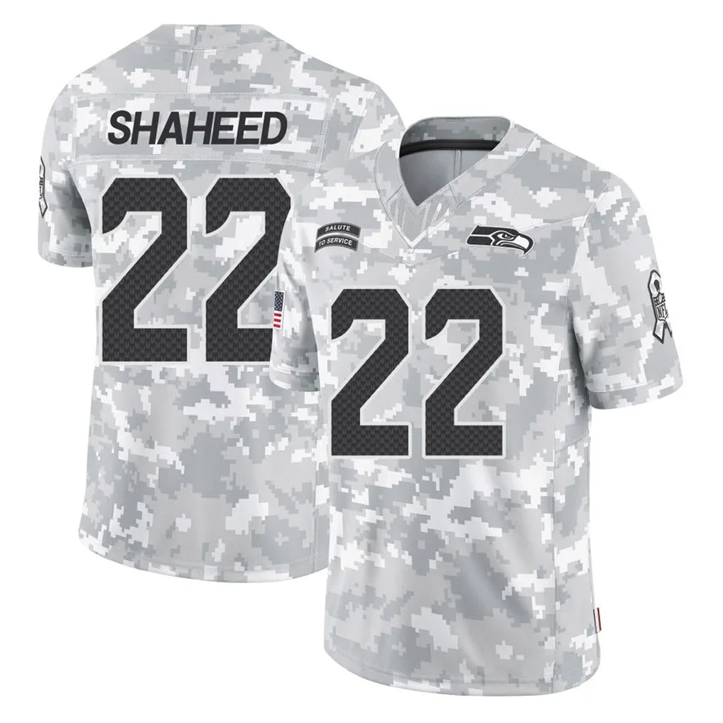 Kooe S.Seahawks #22 Rashid Shaheed Player Arctic Camo Limited Salute To Service Home Game Stitched Jerseys