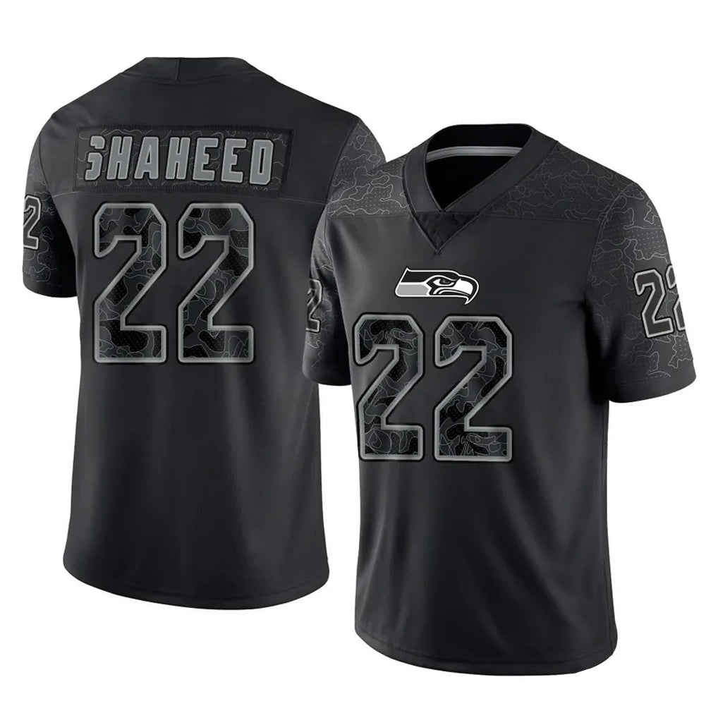 Kooe S.Seahawks #22 Rashid Shaheed Player Black Limited Reflective Home Game Stitched Jerseys