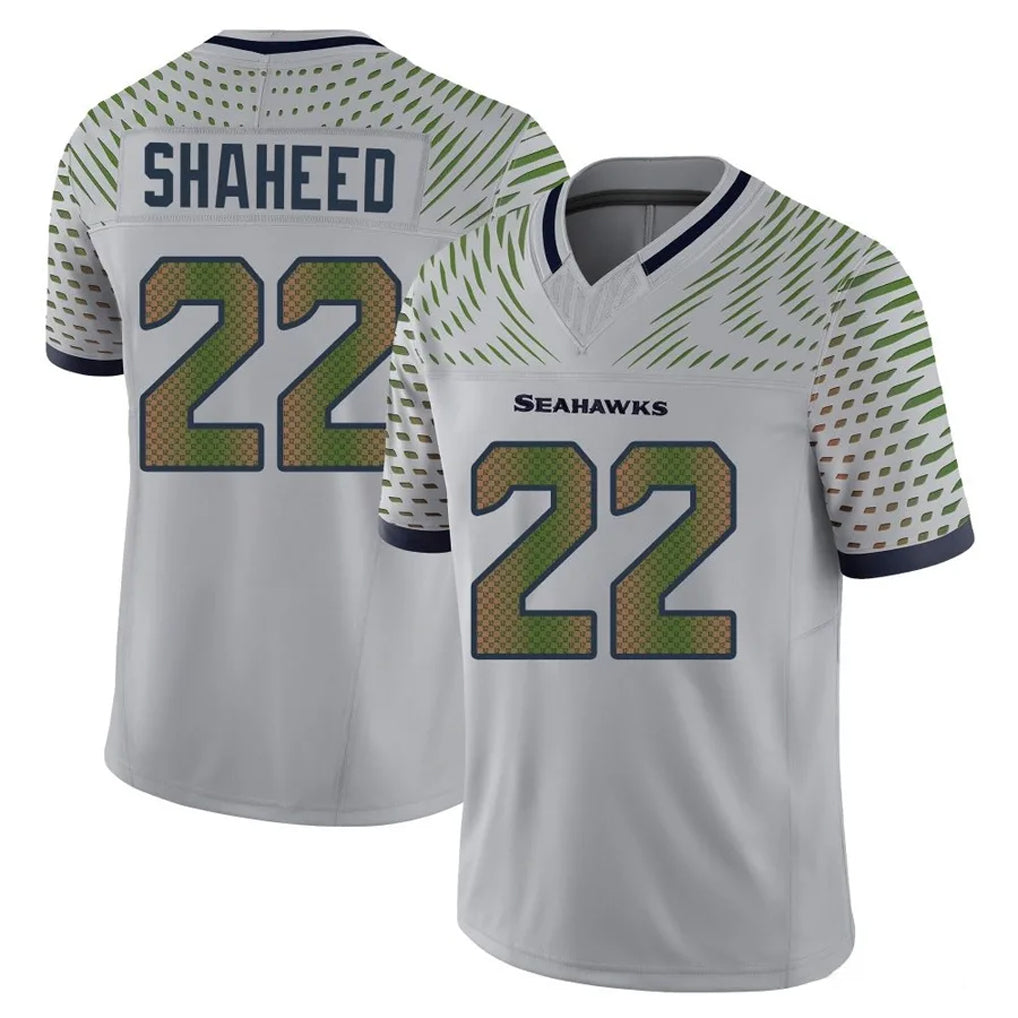Kooe S.Seahawks #22 Rashid Shaheed Player Grey Limited 2025 Rivalries Collection Home Game Stitched Jerseys