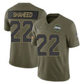 Kooe S.Seahawks #22 Rashid Shaheed Player Olive 2025 Salute To Service Limited Home Game Stitched Jerseys