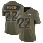 Kooe S.Seahawks #22 Rashid Shaheed Player Olive 2025 Salute To Service Limited Home Game Stitched Jerseys