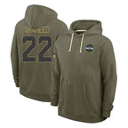 Kooe S.Seahawks #22 Rashid Shaheed Player Olive Salute to Service Pullover Hoodies Limited Stitched Jerseys