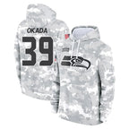 Kooe S.Seahawks #39 Ty Okada Player Arctic Camo Limited Salute to Service Pullover Hoodies Game Stitched Jerseys