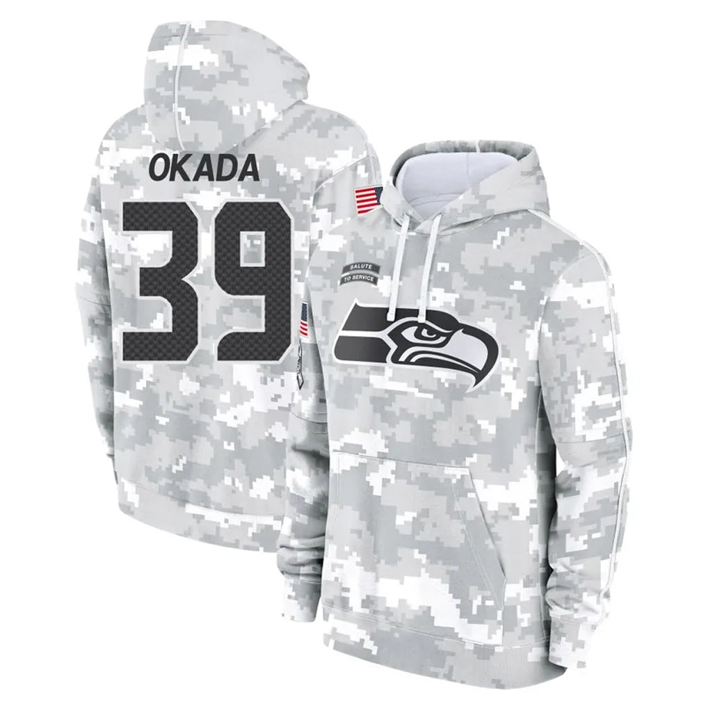 Kooe S.Seahawks #39 Ty Okada Player Arctic Camo Limited Salute to Service Pullover Hoodies Game Stitched Jerseys