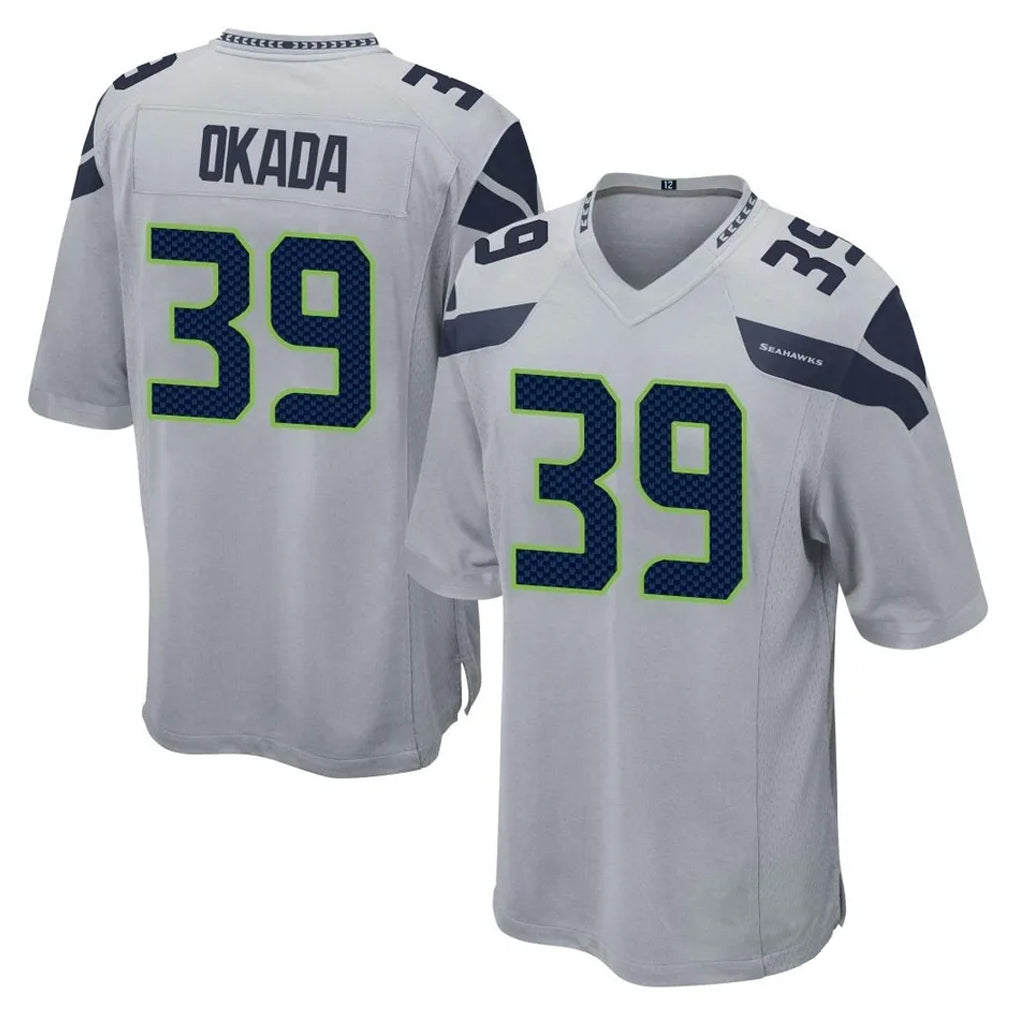 Kooe S.Seahawks #39 Ty Okada Player Gray Home Game Stitched Jerseys