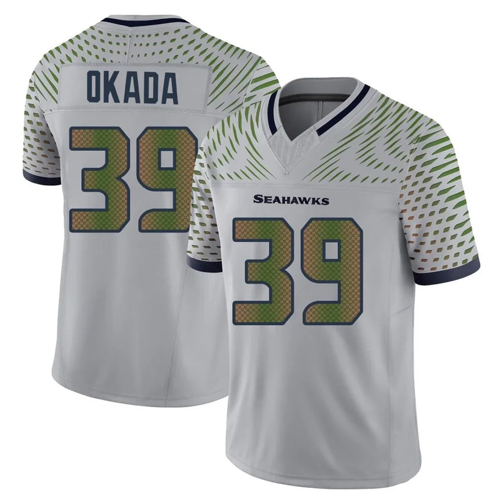 Kooe S.Seahawks #39 Ty Okada Player Grey Limited 2025 Rivalries Collection Home Game Stitched Jerseys