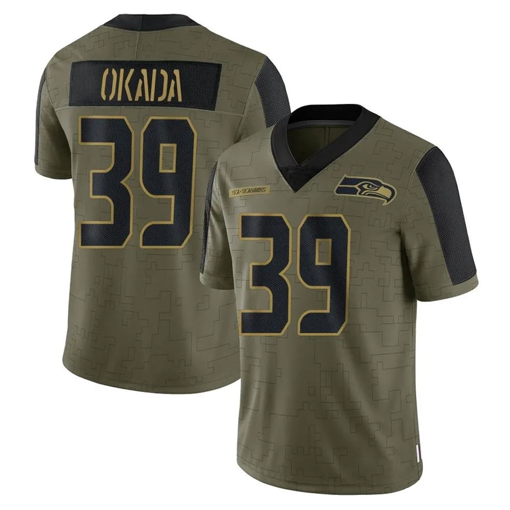 Kooe S.Seahawks #39 Ty Okada Player Olive Salute To Service Limited Game Stitched Jerseys