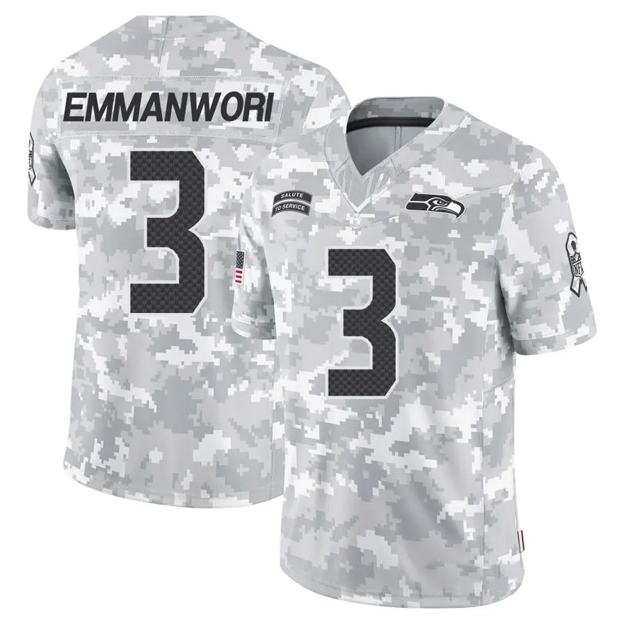 Kooe S.Seahawks #3 Nick Emmanwori Player Arctic Camo Salute to Service Limited Football Jerseys
