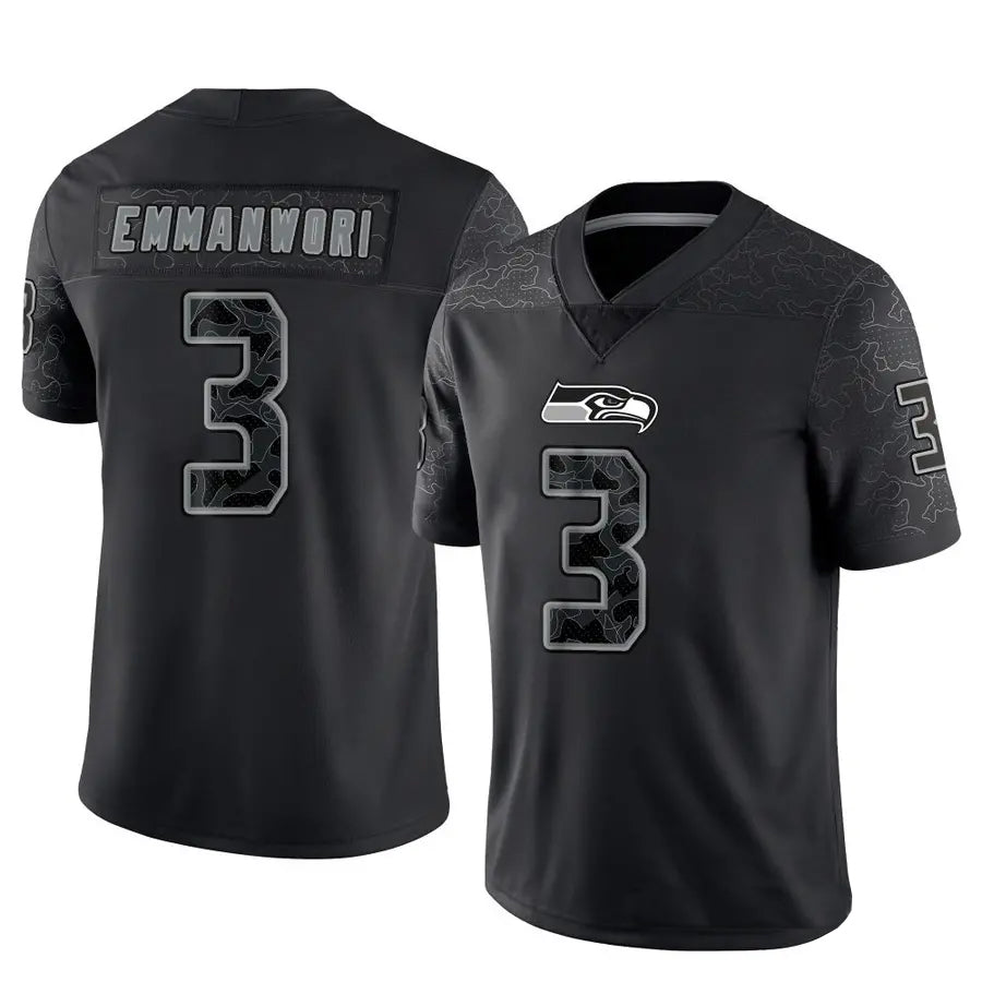 Kooe S.Seahawks #3 Nick Emmanwori Player Black RFLCTV Limited Football Jerseys