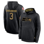 Kooe S.Seahawks #3 Nick Emmanwori Player Black Salute to Service Hoodies Limited Game Stitched Jerseys