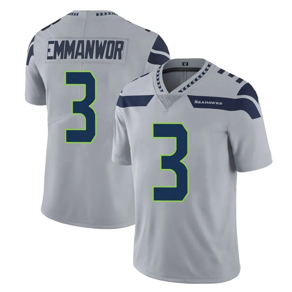 Kooe S.Seahawks #3 Nick Emmanwori Player Gray Limited Vapor Untouchable Home Game Stitched Jerseys