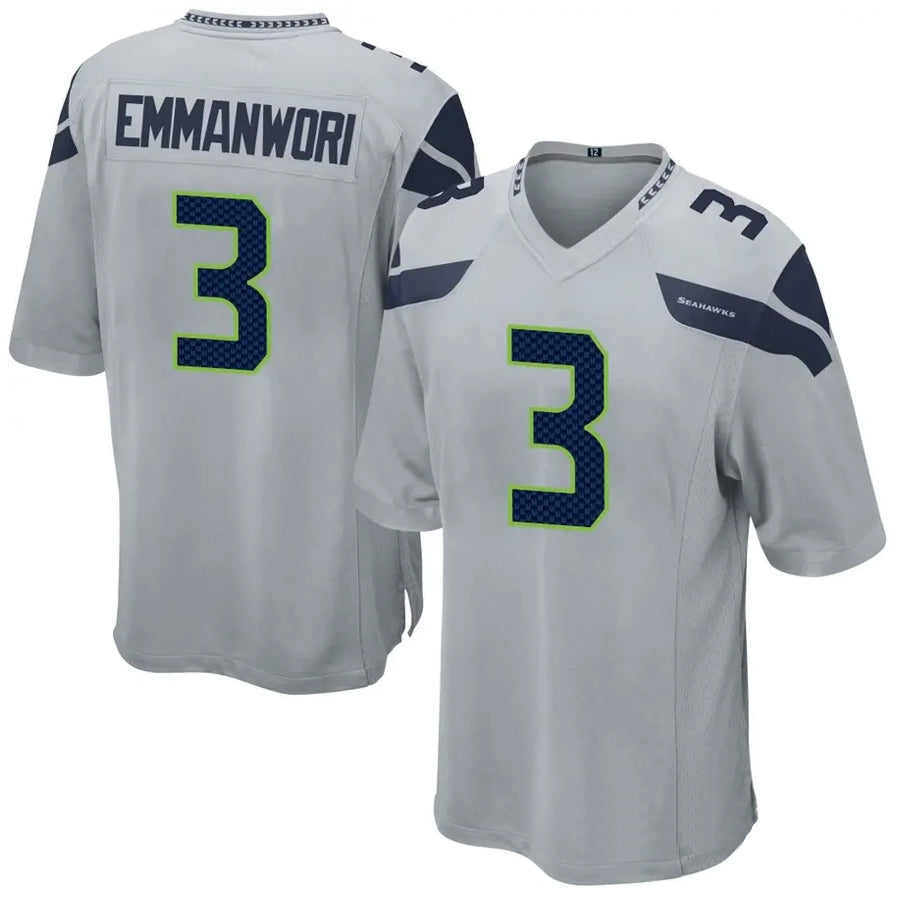 Kooe S.Seahawks #3 Nick Emmanwori Player Grey Game Football Jerseys