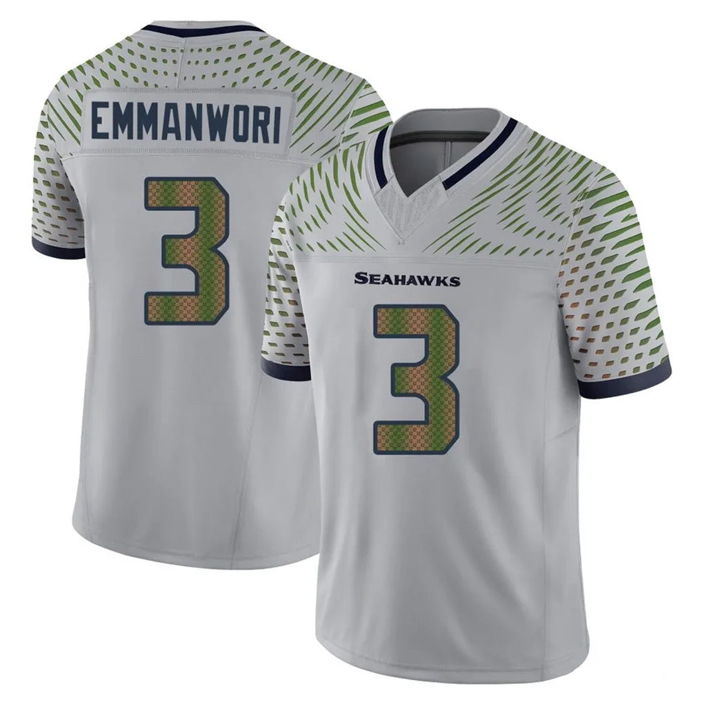 Kooe S.Seahawks #3 Nick Emmanwori Player Grey Limited 2025 Rivalries Collection Home Game Stitched Jerseys