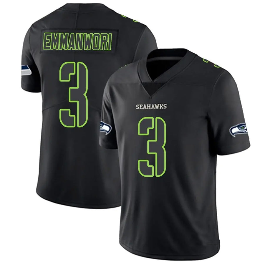 Kooe S.Seahawks #3 Nick Emmanwori Player Limited Black Impact Football Jerseys