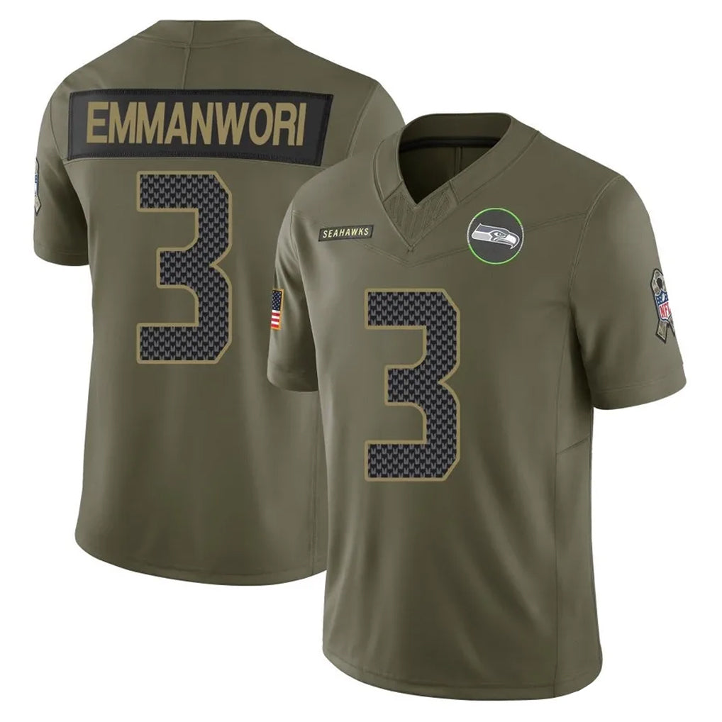 Kooe S.Seahawks #3 Nick Emmanwori Player Olive 2025 Salute To Service Limited Home Game Stitched Jerseys