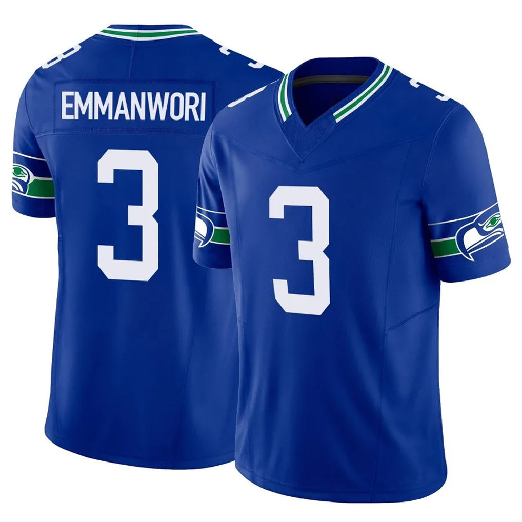 Kooe S.Seahawks #3 Nick Emmanwori Player Royal Limited Throwback Vapor F.U.S.E. Home Game Stitched Jerseys