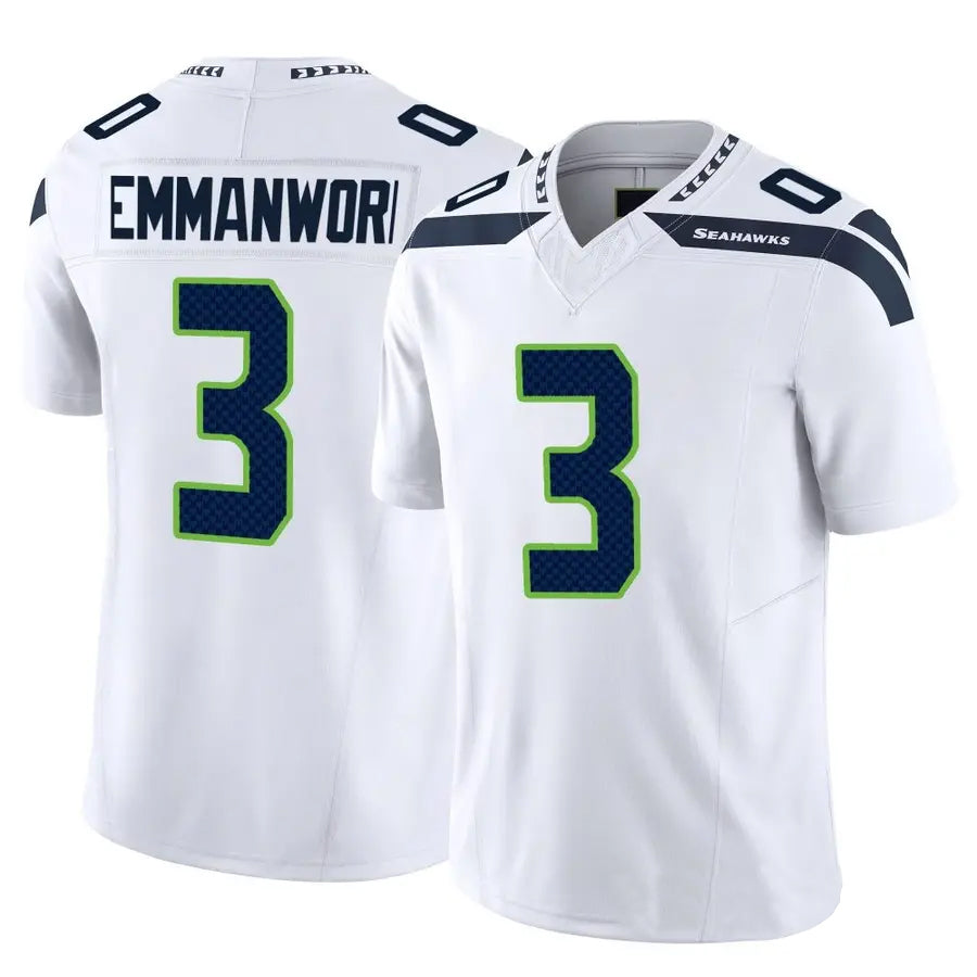Kooe S.Seahawks #3 Nick Emmanwori Player White Vapor F.U.S.E. Limited Football Jerseys
