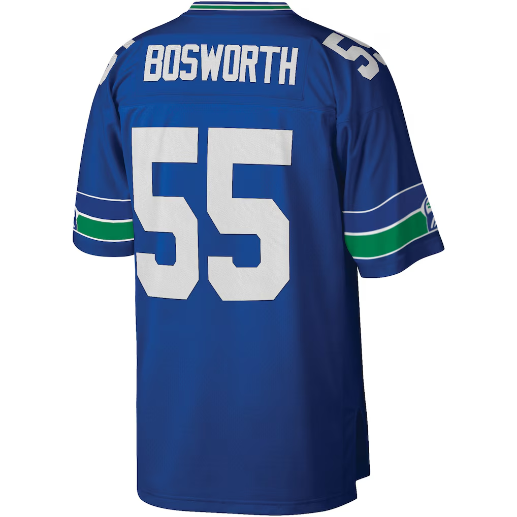 Kooe S.Seahawks #55 Brian Bosworth Mitchell & Ness Royal Legacy Replica Jersey