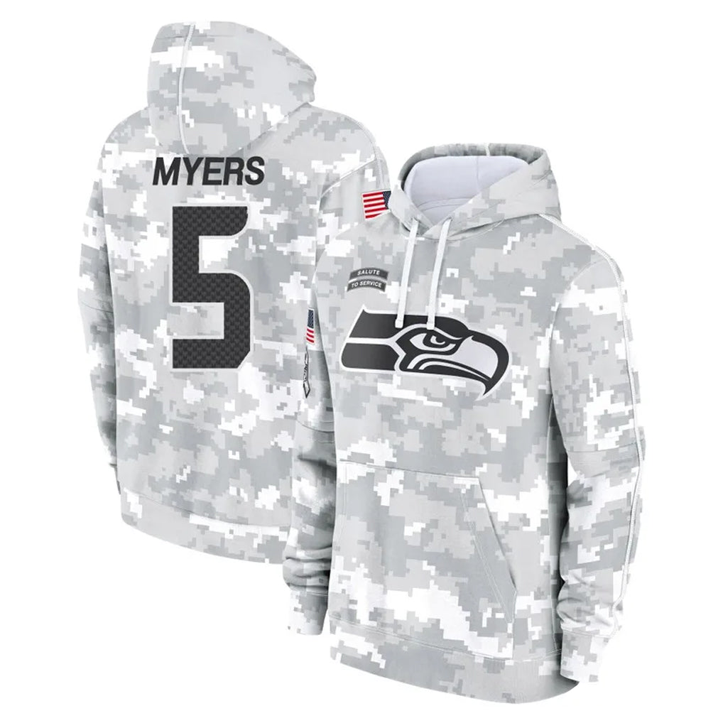 Kooe S.Seahawks #5 Jason Myers Player Arctic Camo Limited Salute to Service Pullover Hoodies Game Stitched Jerseys
