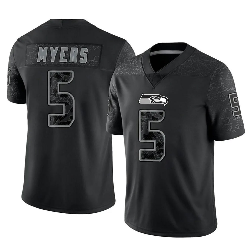 Kooe S.Seahawks #5 Jason Myers Player Black Limited Reflective Home Game Stitched Jerseys